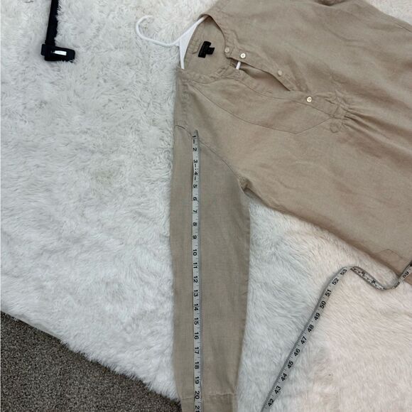 J. Crew Linen Button-Up Shirt in Tan - Picture 6 of 12